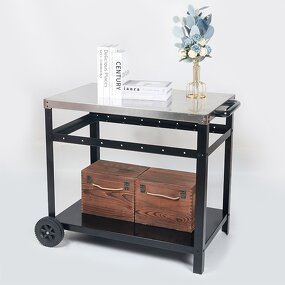 Garden Trolley Manufacturer - Luxurious Outdoor Double Layer Steel Material with Powder Coating Finish Easily Cleaned