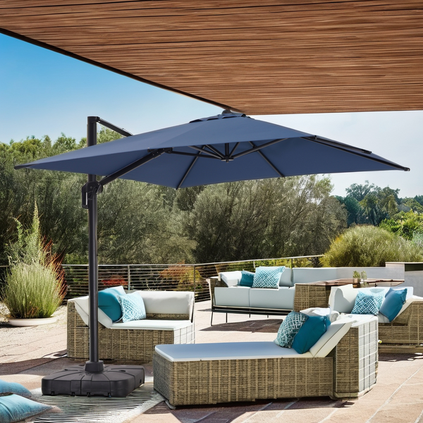 Aluminium Umbrella Manufacturer - Outdoor Waterproof 3*4m Cantilever Sunshade Parasol with Easy Open UV Coating for Parks