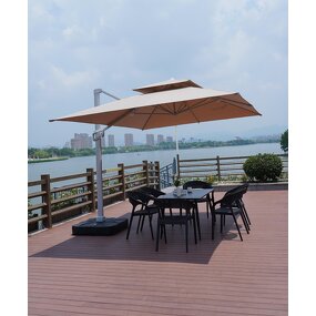 Parasol Manufacturer - Adjustable 3*3m Outdoor Waterproof Double Roof Luxury Hotel Cantilever Big Size Powder Coated Modern