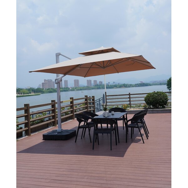Parasol Manufacturer - Adjustable 3*3m Outdoor Waterproof Double Roof Luxury Hotel Cantilever Big Size Powder Coated Modern