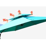 Sunshade Manufacturer - Outdoor Aluminum 2.5*2.5m Double Roof 8*8ft Waterproof Luxury Hotel Parasol Small Size LED Cantilever