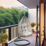 Outdoor Furniture Set Manufacturer - Patio Swing Stand Garden Relax Hammock Single Seater Metal Modern Hanging Egg Chair