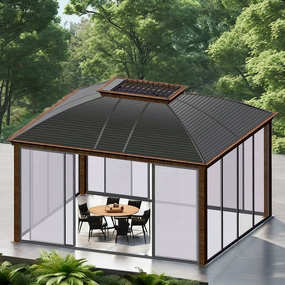 Garden Gazebo Manufacturer - Personalised Double Roof Steel Sides Waterproof Metal Sunshade for Patio Home Use