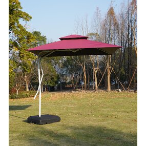 Outdoor Parasol Manufacturer - Heavy Duty 3*3m Single Roof Sunshade 360 Rotation PA Base Aluminum Cantilever Modern Hotels