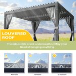 Bioclimatic Pergola Manufacturer - Outdoor Manual Aluminum Louvre Roof for Restaurants and Garage Sun Shade
