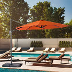 Cantilever Umbrella Manufacturer - Outdoor Aluminium/Steel 3m Dia Powder Coated Frame Waterproof Sunshade for Hotels