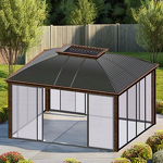 Garden Gazebo Manufacturer - Outdoor Sunjoy Home Backyard with Waterproof Large Pergola & Double Roof Big Size