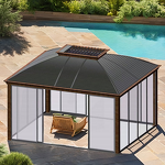 Garden Gazebo Manufacturer - Outdoor Sunjoy Home Backyard with Waterproof Large Pergola & Double Roof Big Size
