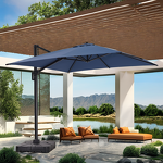 Outdoor Umbrella Manufacturer - Cantilever 3*3m Sunshade Parasol Single Roof Easy Open With UV Coating KD with Base