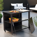 BBQ Grill Manufacturer - Smokeless Rolling Charcoal Barbecue Trolley Height Adjustable Fire Pit Trolley