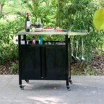 Garden Cabinet Trolley Manufacturer - Luxurious Steel Material with Powder Coating Finish