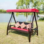 Garden Swing Chair Manufacturer - Wholesale Custom 3-Person Comfortable Hanging Swings Outdoor Rattan Patio with Canopy