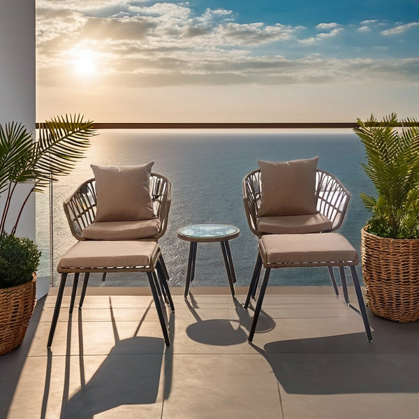 Outdoor Garden Chair Manufacturer - Hot Sell Modern All Weather Cheap Wicker Rattan Bistro/Cafe/Patio Conversation Sets