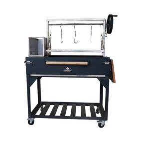 Steel BBQ Grill Manufacturer - Argentinian Portable Powder Coated Luxurious Adjustable Height Black Wood Burning for Kitchen