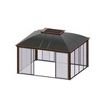 Garden Gazebo Manufacturer - Outdoor Sunjoy Home Backyard with Waterproof Large Pergola & Double Roof Big Size