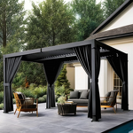 Outdoor Pergola Manufacturer - 4x4 with Aluminum Mounted Metal Gazebo Louvered Roof