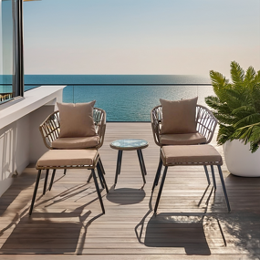 Patio Chair Manufacturer - Hot Sale Modern Design All-Weather PE Wicker Bistro Cafe Outdoor Garden for Hotels