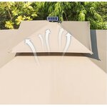 Parasol Manufacturer - Outdoor Aluminum 1.5*1.5m Modern Waterproof Luxury Hotel Double Roof Cantilever with LED Light