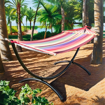 Hanging Hammock Manufacturer - Outdoor Modern Adjustable Rope Steel Frame with Powder Coated Canvas Cotton Fabric for Bedroom