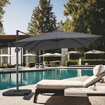 Cantilever Umbrella Manufacturer - Outdoor 3*3m Aluminium Waterproof Sunshade Parasol With Single Roof Easy Open With UV Coating