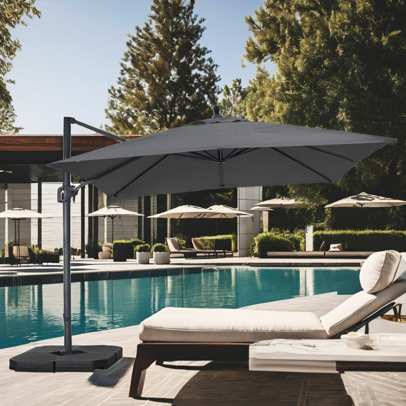 Cantilever Umbrella Manufacturer - Outdoor 3*3m Aluminium Waterproof Sunshade Parasol With Single Roof Easy Open With UV Coating