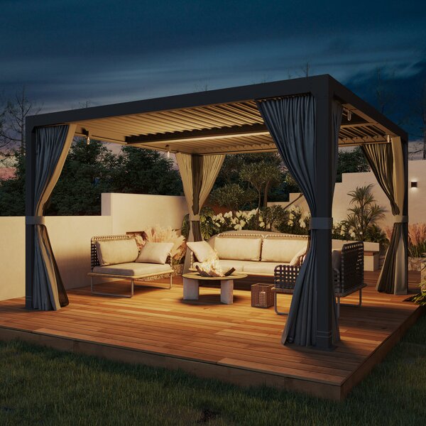 Bioclimatic Pergola Manufacturer - Outdoor Manual Aluminum Louvre Roof for Restaurants and Garage Sun Shade