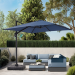 Outdoor Umbrella Manufacturer - Cantilever 3*3m Sunshade Parasol Single Roof Easy Open With UV Coating KD with Base