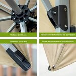 Parasol Manufacturer - Outdoor Aluminum 1.5*1.5m Modern Waterproof Luxury Hotel Double Roof Cantilever with LED Light