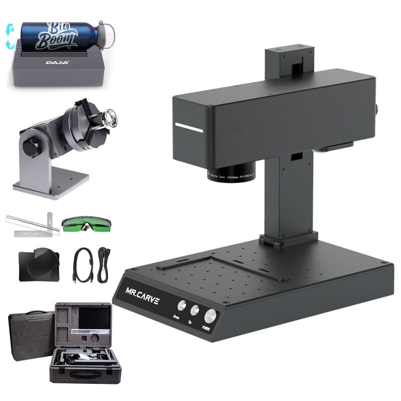 Fiber Laser Engraving Machine Manufacturer - MR.CARVE M4 Portable Desktop for Metal Wood Plastic Glass Stone Paper