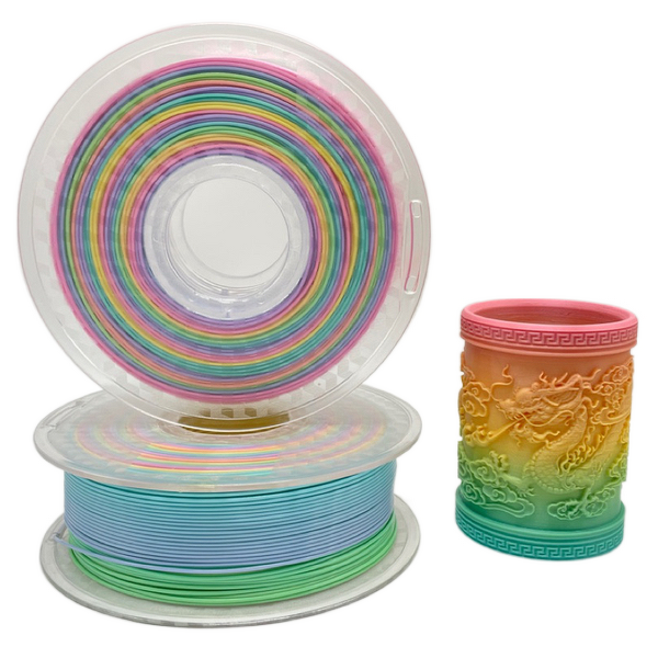 PLA Filament Manufacturer - 1.75mm 1kg Silk Rainbow Wholesale
