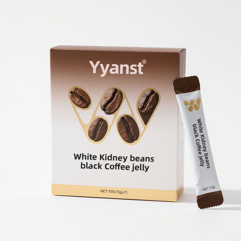 Private Label White Kidney Beans Black Coffee Jelly Stick Support Weight Management Boost Metabolism Weight Loss Slimming Jelly