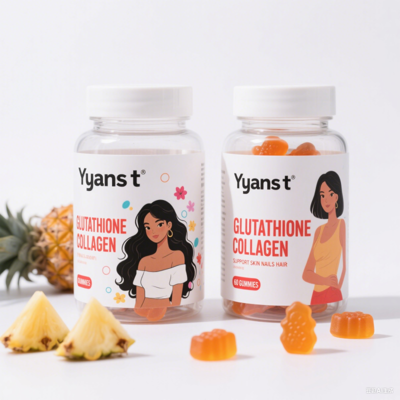 Private Label Reduce Fine Lines Help Skin Glow Whitening Collagen Peptides Gummies Beauty Skin Collagen Peptides Gummy Candy