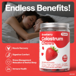 Private Label Promote Digestion High Grade Bovine Colostrum Soft Chew Help Healthier Nails&Hair  Relief Gut Discomfort Gummies