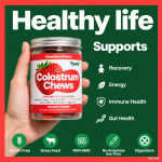 Private Label Promote Digestion High Grade Bovine Colostrum Soft Chew Help Healthier Nails&Hair  Relief Gut Discomfort Gummies