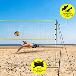 Volleyball Net Manufacturer - VN01A Custom Length Portable Stand with Net Set Equipment Standard Poles Outdoor