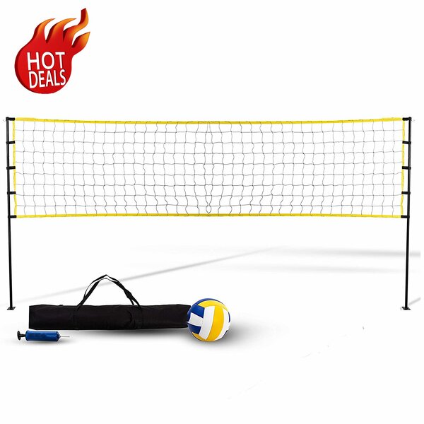 Volleyball Net Manufacturer - VN01A Custom Length Portable Stand with Net Set Equipment Standard Poles Outdoor