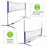 Badminton Net Manufacturer - Durable Pickleball Net Height Adjustable Portable for Volleyball Soccer Sports Net With Poles