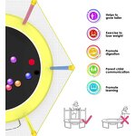 Trampoline Manufacturer - Large Foldable Mini for Kids with Enclosure Net 55in-Load 450lbs