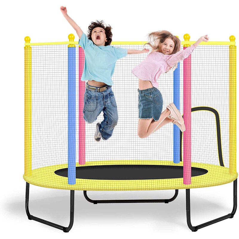 Trampoline Manufacturer - Large Foldable Mini for Kids with Enclosure Net 55in-Load 450lbs