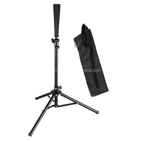 Batting Tee Manufacturer - Portable Adjustable Steel Frame Rubber Cone Training Practice Tripod for Baseball or Softball Black Ball Rebounders