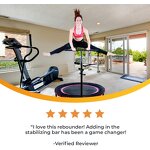 Fitness Trampoline Manufacturer - Indoor/Outdoor Folding Mini Rebounder with Adjustable Handle Bar Durable Steel Construction