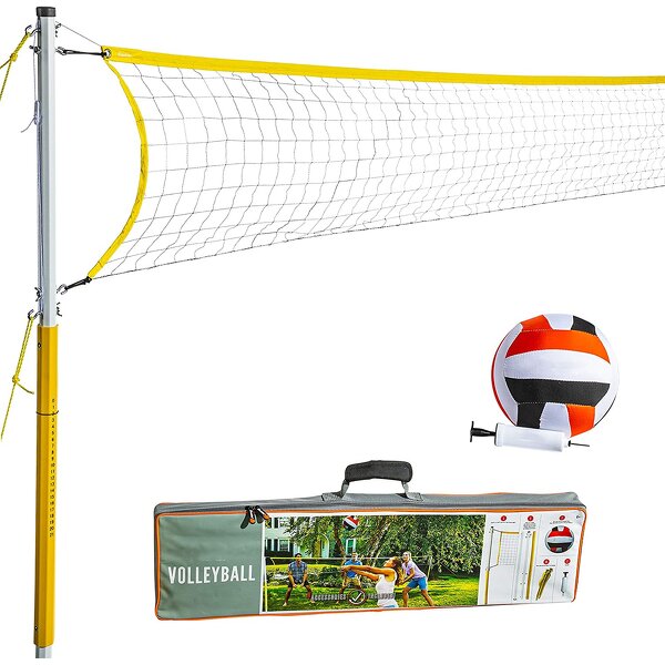 Volleyball Net and Ball Set Manufacturer - VN03A Custom Length Portable Stand with Net Set Equipment Standard Poles