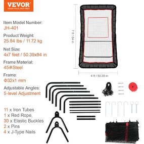 Lacrosse Rebounder Manufacturer - Steel Frame Backstop Nylon Netting Practice Shooting Catching Reacting