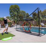 Golf Practice Net Manufacturer - Classic 10 X 7 ft Hitting Cage with Impact Screen & Blank Simulator Nylon Material Choose Printed Graphics