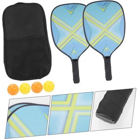 Pickleball Paddles Set Manufacturer - 2 Graphite Paddles with 1 Bag 2 Orange Indoor 2 Yellow Outdoor Pickleballs
