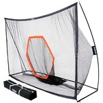 Golf Practice Net Manufacturer - Classic 10 X 7 ft Hitting Cage with Impact Screen & Blank Simulator Nylon Material Choose Printed Graphics
