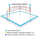 Four Square Volleyball Net Manufacturer - VN05A Cheap Price 4 Way Badminton Net 4 Way Volleyball Net