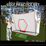 Golf Practice Net Manufacturer - Classic 10 X 7 ft Hitting Cage with Impact Screen & Blank Simulator Nylon Material Choose Printed Graphics