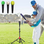 Batting Tee Manufacturer - Portable Adjustable Steel Frame Rubber Cone Training Practice Tripod for Baseball or Softball Black Ball Rebounders