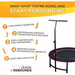Fitness Trampoline Manufacturer - Indoor/Outdoor Folding Mini Rebounder with Adjustable Handle Bar Durable Steel Construction